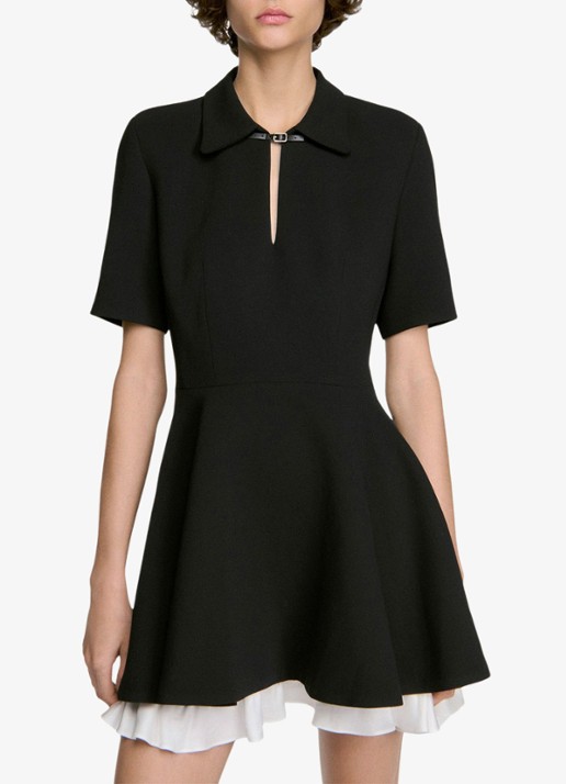 Sandro Mini jurk met leren details