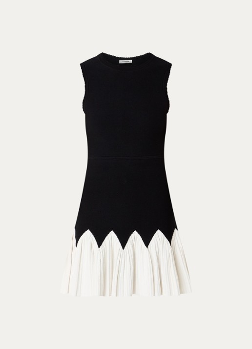 Sandro Mini jurk met ronde hals - voorkant 3 zwart
