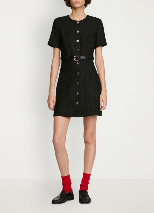 Sandro Mini jurk met tweed-look