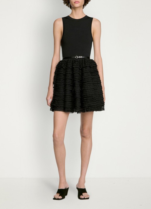 Sandro Mini jurk met volant - detail 5 zwart