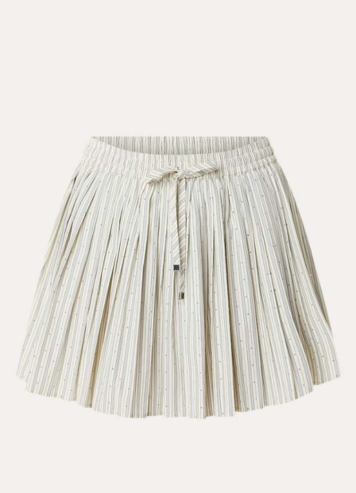 Sandro Minirok met plissé en strass - voorkant 3 creme