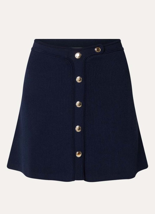 Sandro Minirok met ribstructuur - voorkant donkerblauw