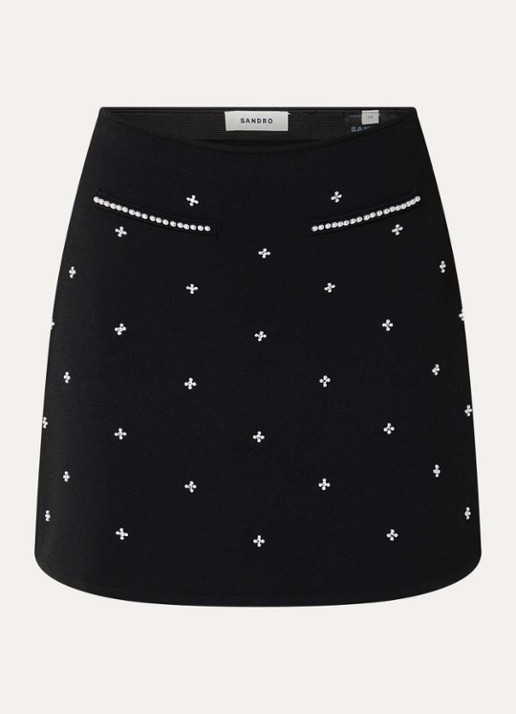 Sandro Minirok met strass - voorkant 2 zwart