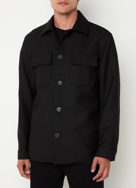 Sandro Overshirt in wolblend met borstzakken