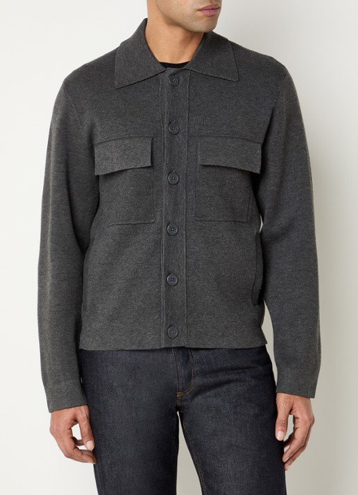 Sandro Overshirt met borstzakken - detail 4 donkergrijs