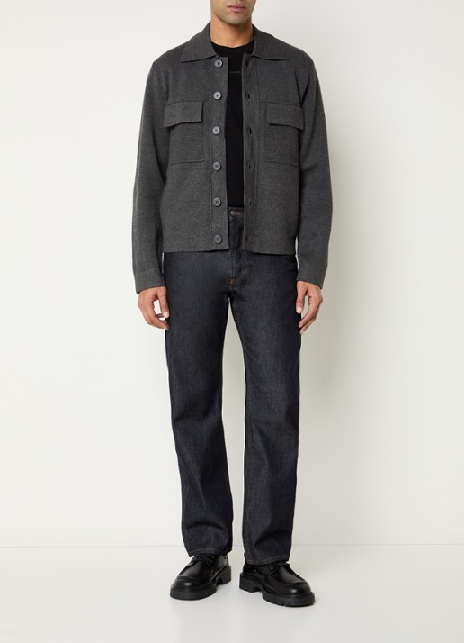 Sandro Overshirt met borstzakken - voorkant 2 donkergrijs