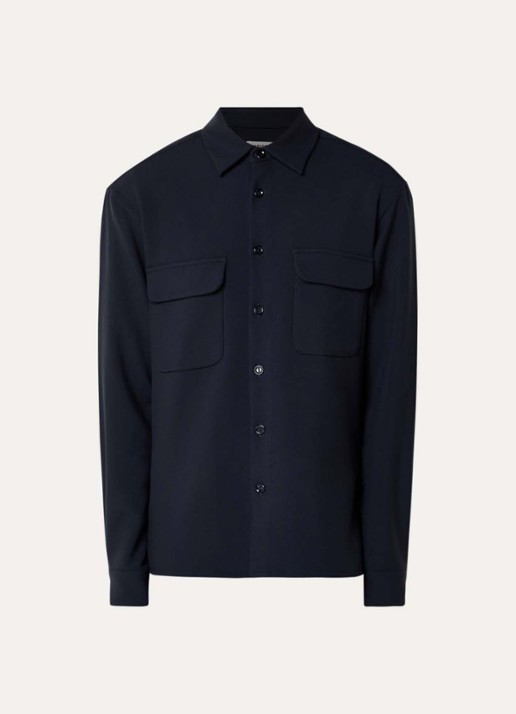 Sandro Overshirt met borstzakken - voorkant 3 donkerblauw