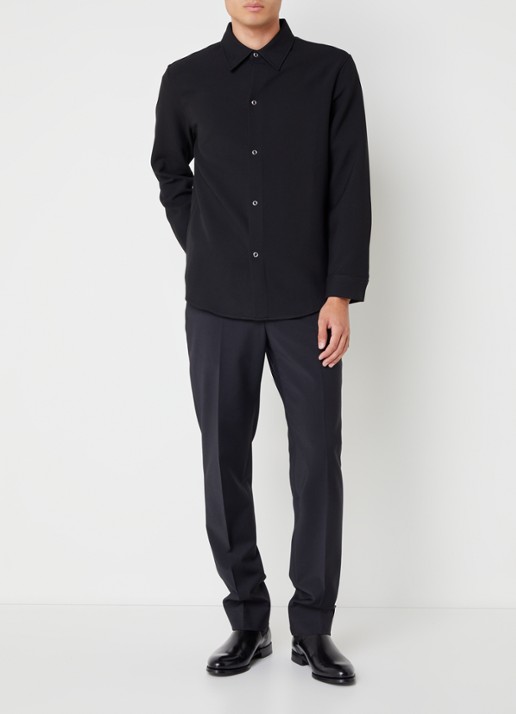 Sandro Overshirt met stretch - voorkant 2 zwart