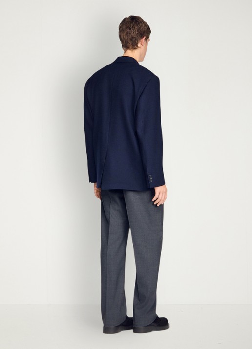 Sandro Oversized colbert van wol - achterkant donkerblauw