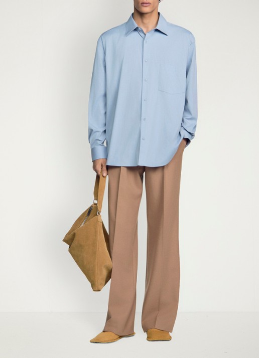 Sandro Oversized fit overhemd met borstzak - detail 5 blauwgrijs