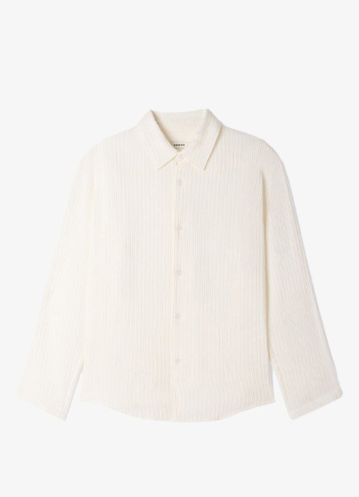 Sandro Oversized fit overhemd met structuur - voorkant 5 wit