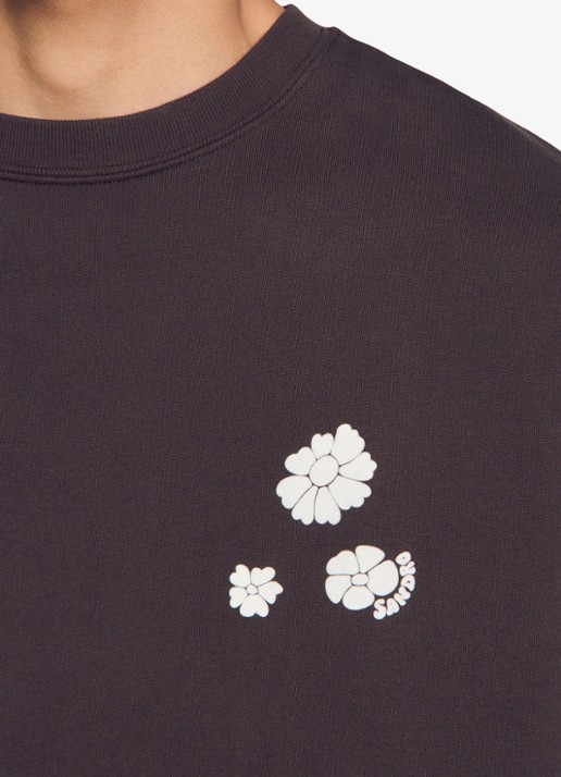 Sandro Oversized sweater met logo - detail 5 chocoladebruin
