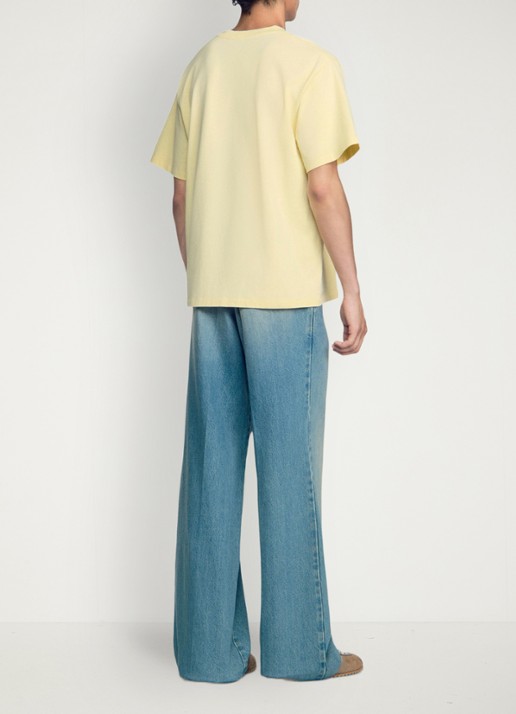 Sandro Oversized T-shirt met ronde hals - achterkant 4 lichtgeel