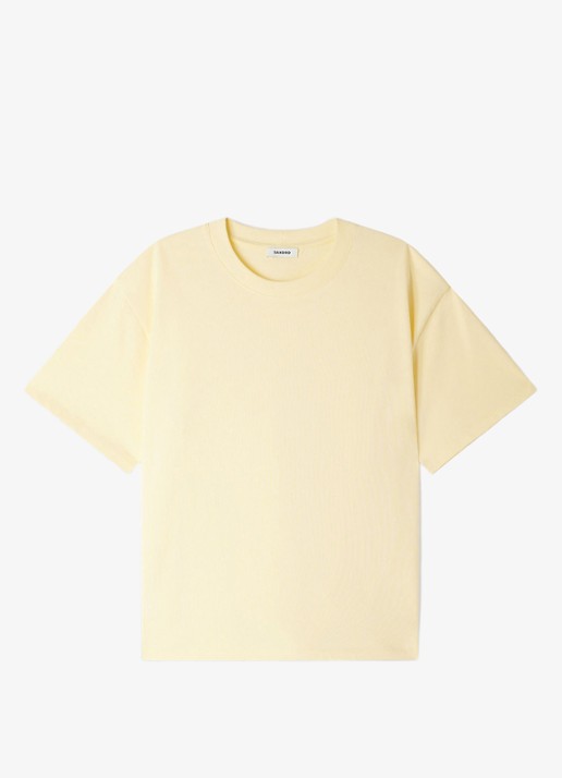 Sandro Oversized T-shirt met ronde hals - voorkant 5 lichtgeel