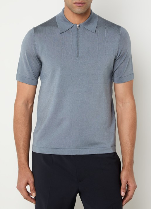 Sandro Pablo regular fit polo met halve rits