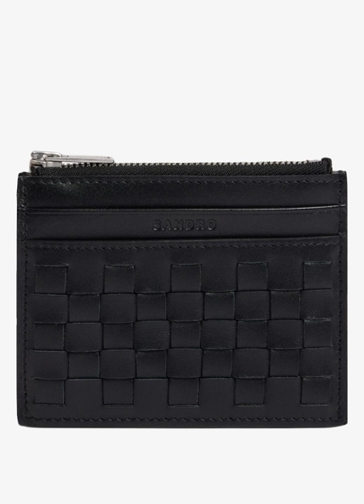 Sandro Pasjeshouder met logo - voorkant 4 black / zwart