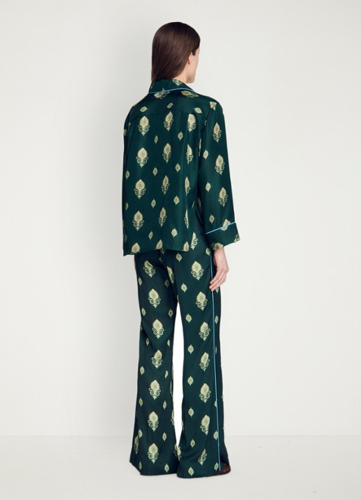 Sandro Pyjama blouse met paisley dessin - achterkant 6 groen