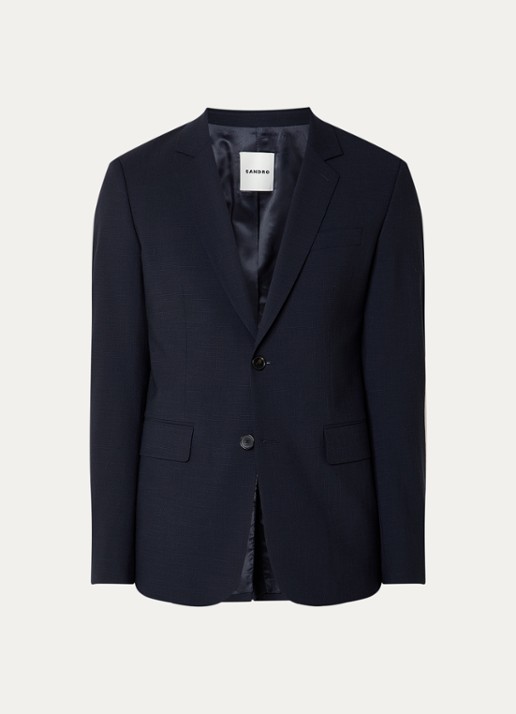 Sandro Regular fit colbert met klepzakken - voorkant 6 donkerblauw