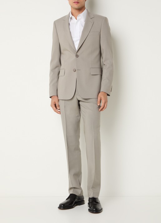 Sandro Regular fit colbert van scheerwol met klepzakken  - voorkant 5 grijs
