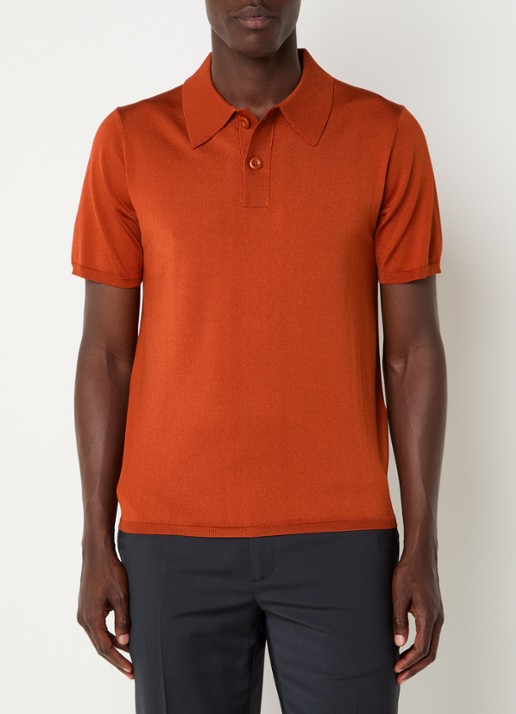 Sandro Regular fit fijngebreide polo met stretch