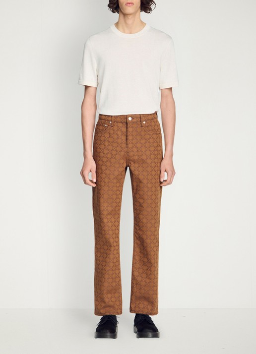 Sandro Regular fit jeans met gekleurde wassing en ruitdessin - detail 4 camel
