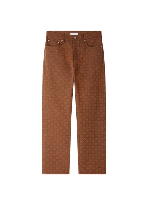 Sandro Regular fit jeans met gekleurde wassing en ruitdessin - voorkant camel