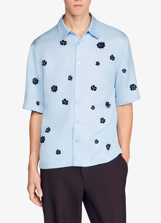 Sandro Regular fit overhemd met bloemenprint