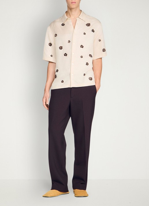 Sandro Regular fit overhemd met bloemenprint - voorkant 6 ivoor