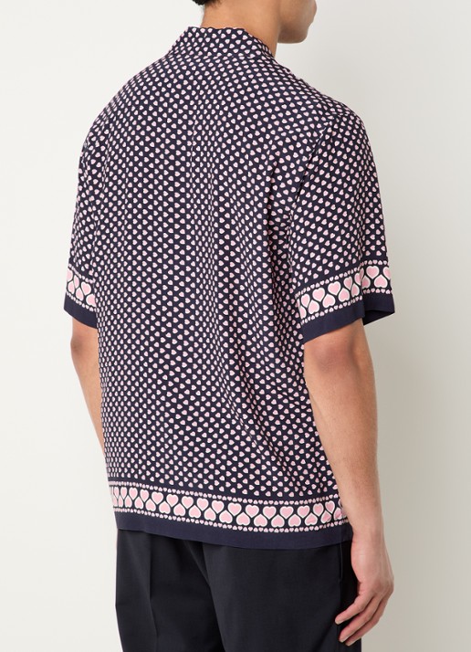 Sandro Regular fit overhemd met print - achterkant 2 donkerblauw