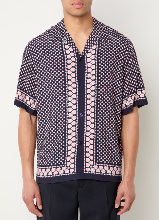 Sandro Regular fit overhemd met print - detail donkerblauw