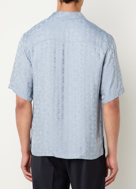 Sandro Regular fit overhemd met print - achterkant 3 blauwgrijs
