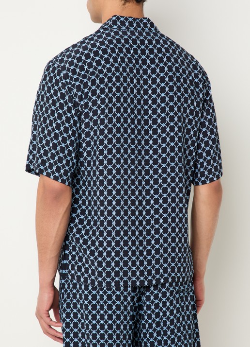 Sandro Regular fit overhemd met print - achterkant donkerblauw