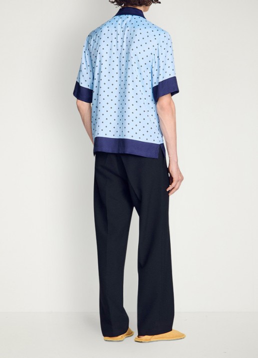 Sandro Regular fit overhemd met print - achterkant 6 lichtblauw