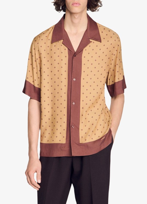 Sandro Regular fit overhemd met print - detail 3 camel