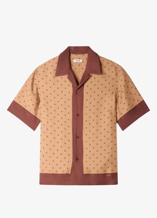 Sandro Regular fit overhemd met print - voorkant camel