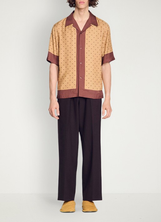 Sandro Regular fit overhemd met print - voorkant 2 camel
