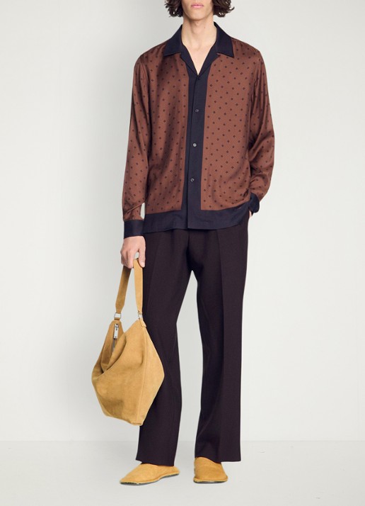 Sandro Regular fit overhemd met print - voorkant 3 bruin