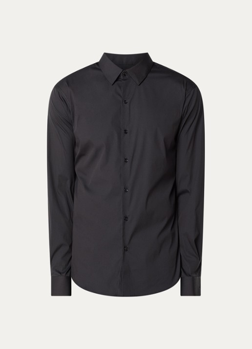 Sandro Regular fit overhemd met stretch - voorkant 2 zwart