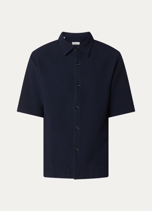 Sandro Regular fit overhemd met stretch - voorkant 3 donkerblauw