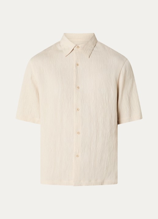 Sandro Regular fit overhemd met structuur - voorkant beige