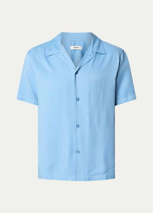 Sandro Regular fit overhemd met V-hals - voorkant 2 blauw