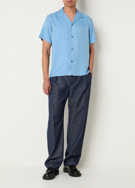 Sandro Regular fit overhemd met V-hals - voorkant 3 blauw