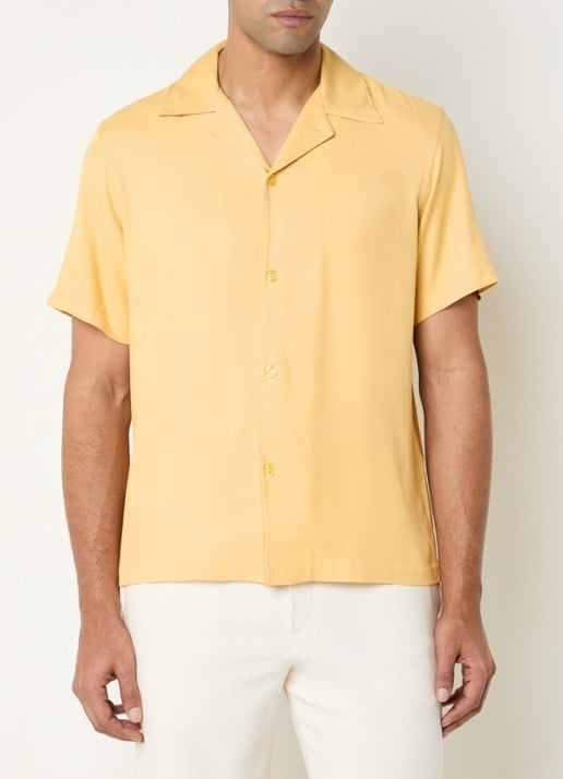 Sandro Regular fit overhemd met V-hals - detail 2 okergeel