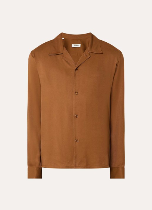 Sandro Regular fit overhemd  - voorkant 3 cognac