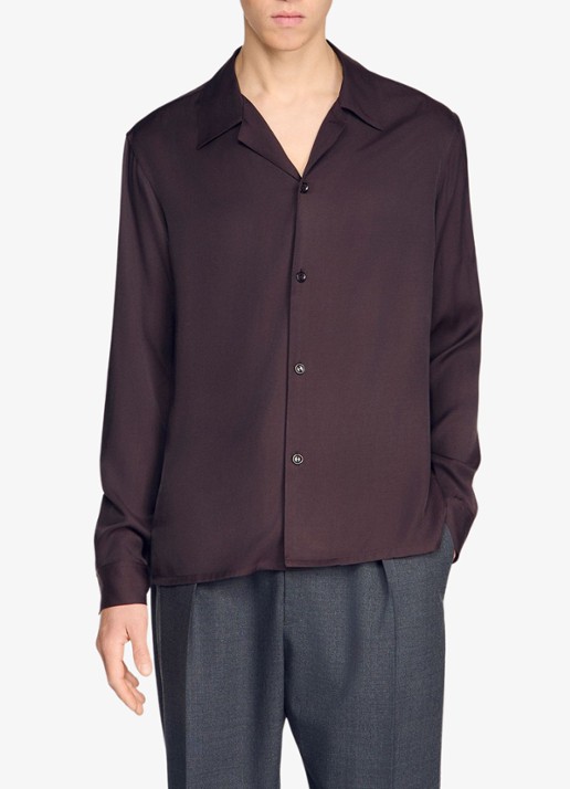 Sandro Regular fit overhemd  - detail 4 chocolate / bruin