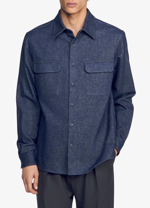 Sandro Regular fit overshirt met borstzak