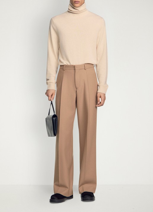 Sandro Regular fit pantalon van wol met steekzakken