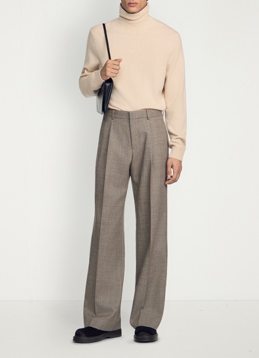 Sandro Regular fit pantalon van wol met steekzakken