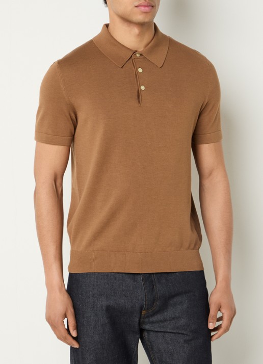 Sandro Regular fit polo in zijdeblend