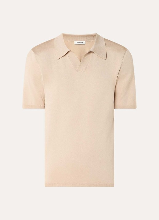 Sandro Regular fit polo met stretch - voorkant beige